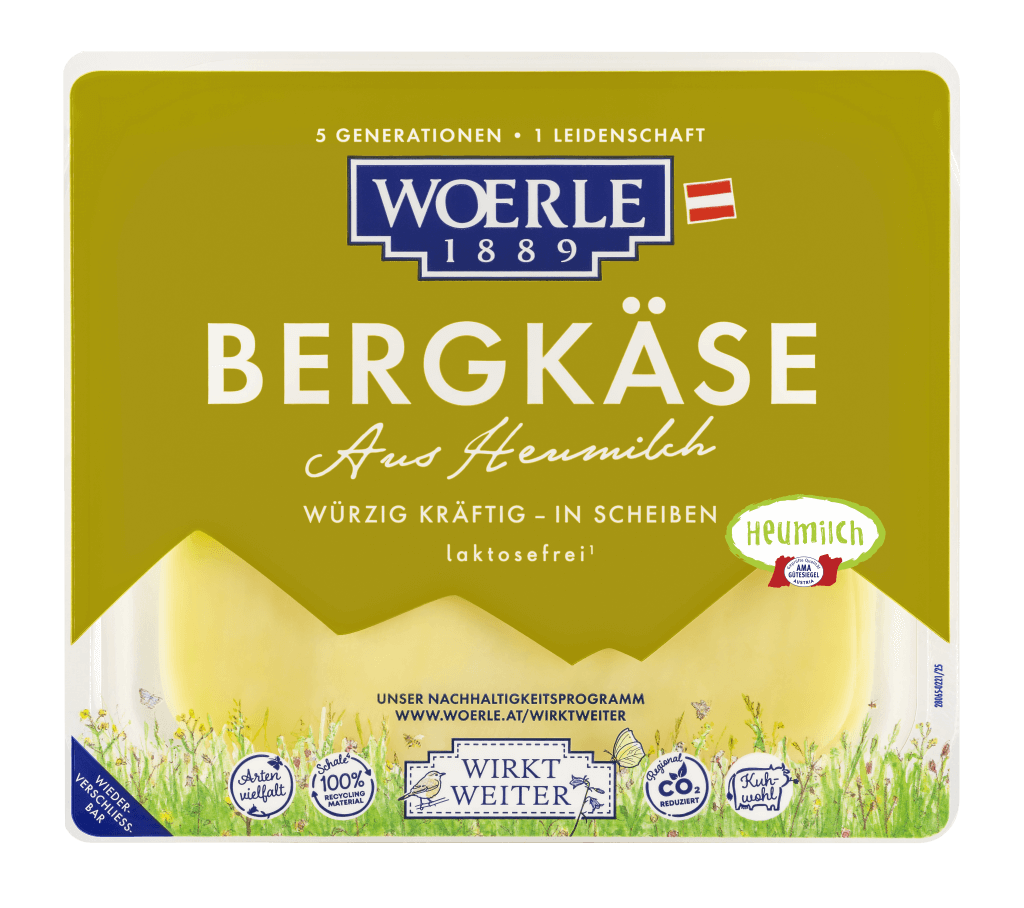 WOERLE Bergkäse aus Heumilch in Scheiben