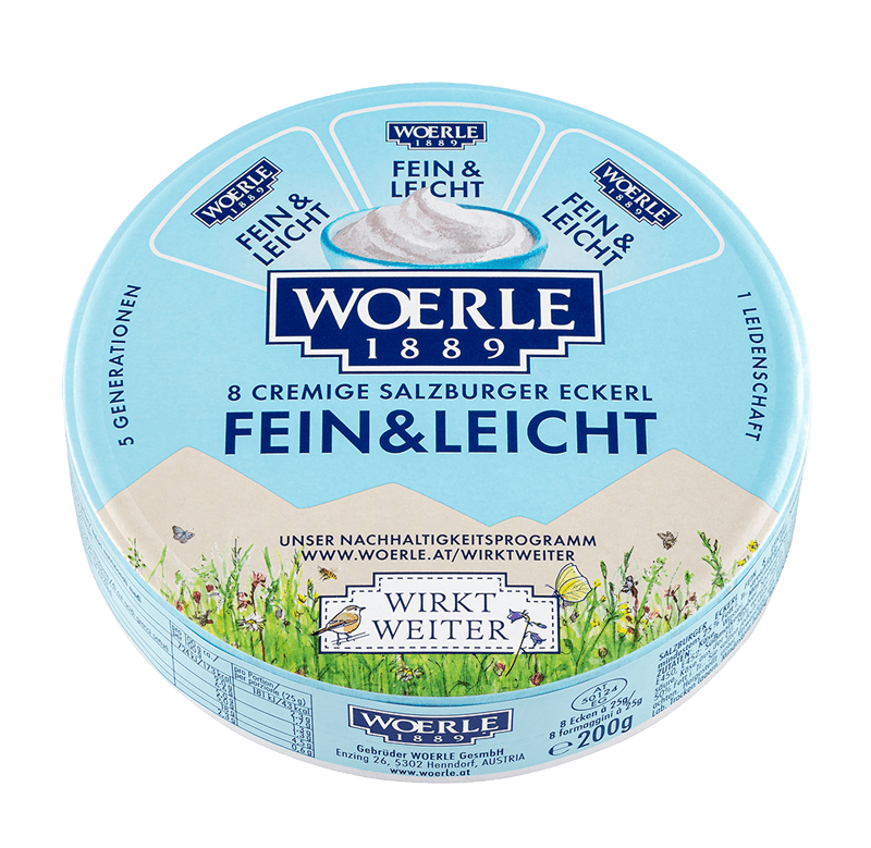 Verpackung WOERLE 8 cremige Salzburger Eckerl Fein & Leicht