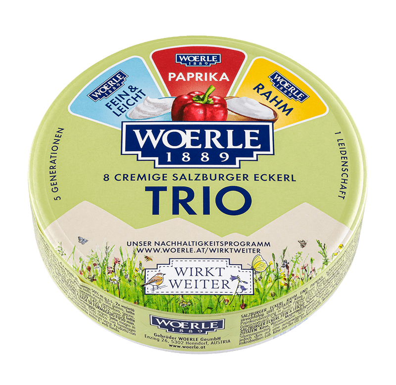 WOERLE 8 cremige Salzburger Eckerl Trio | Fein & Leicht, Paprika und Rahm