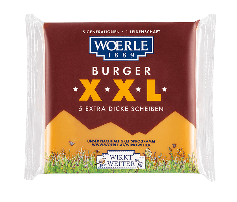 Verpackung WOERLE Burger XXL 5 extra dicke Scheiben 200g